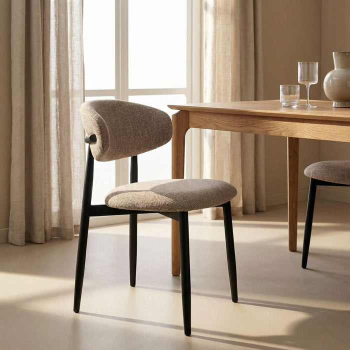Giga Meubel - Eetkamerstoel Alexia Taupe|Zwart  - Set van 2
