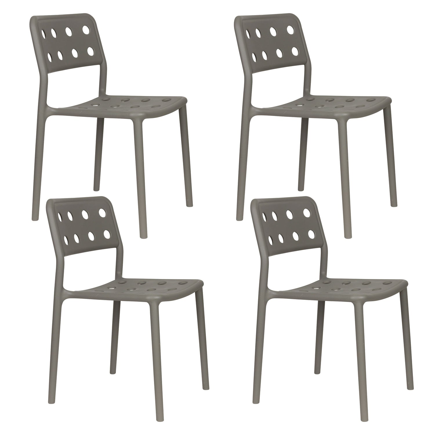Housecraft Living Serra Tuinstoelen Kunststof Grijs - Set van 4