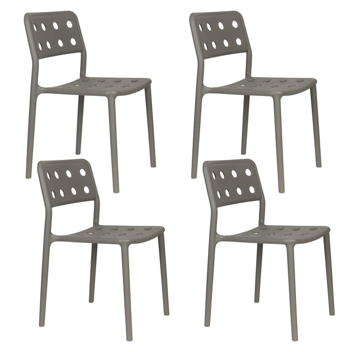 Housecraft Living Serra Tuinstoelen Kunststof Grijs - Set van 4