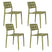 Housecraft Living Serra Tuinstoelen Kunststof Groen - Set van 4