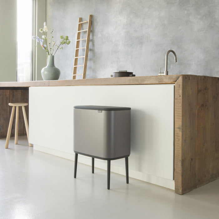 Brabantia Bo Touch Bin Afvalemmer 3 x 11 L - Platinum
