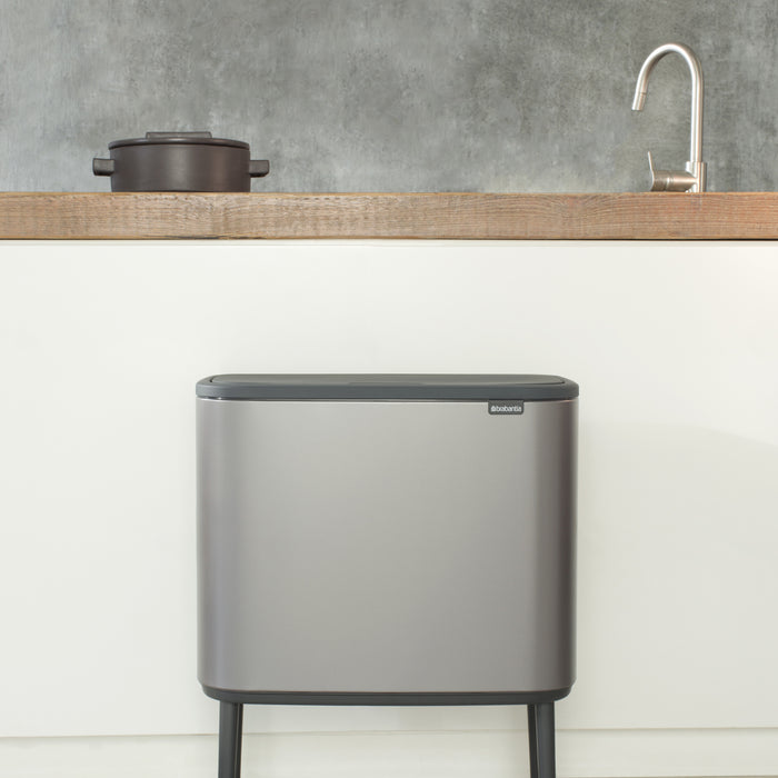 Brabantia Bo Touch Bin Afvalemmer 3 x 11 L - Platinum