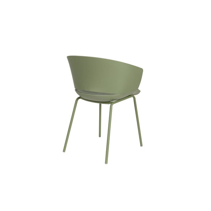 Housecraft Jessica Eetkamerstoelen armleuning Groen - Set van 4