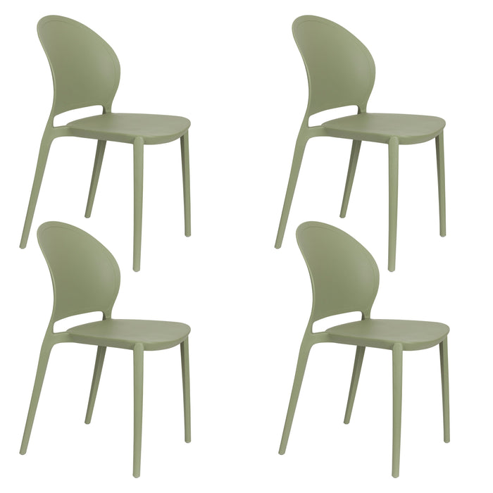 Housecraft Sjoerd Tuinstoelen Kunststof Groen - Set van 4