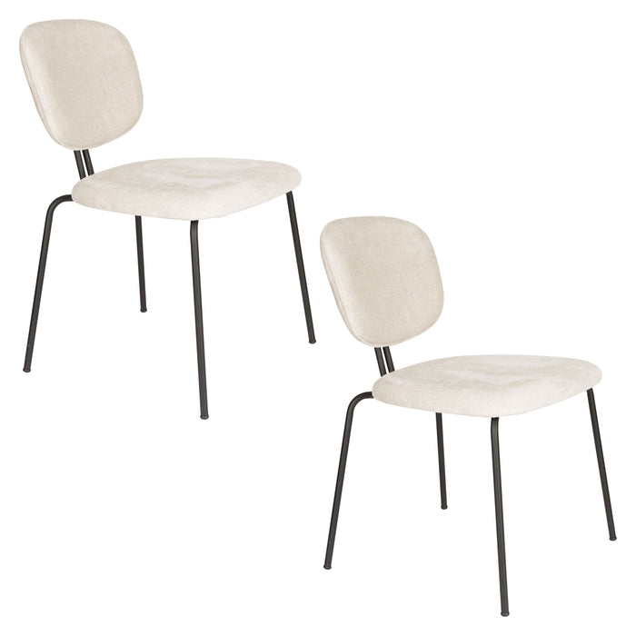 Housecraft Living Bouton Eetkamerstoelen Off White - Set van 2
