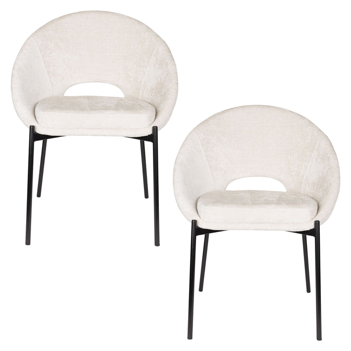 Housecraft Living Dando Eetkamerstoelen Off White - Set van 2