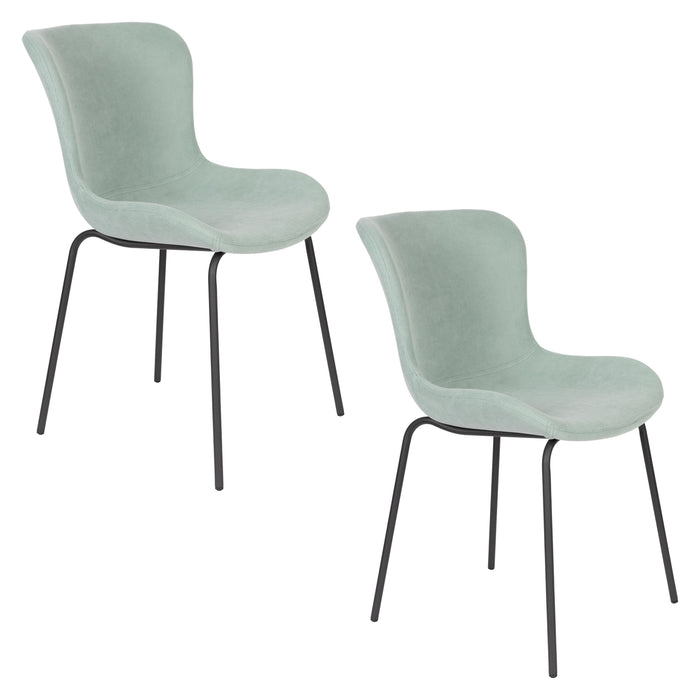 Housecraft Living Junzo Rib Eetkamerstoelen Lichtgroen - Set van 2