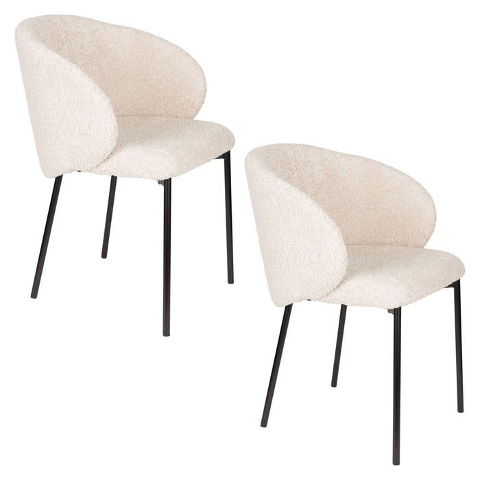 Housecraft Living Ayle Eetkamerstoelen Off White - Set van 2