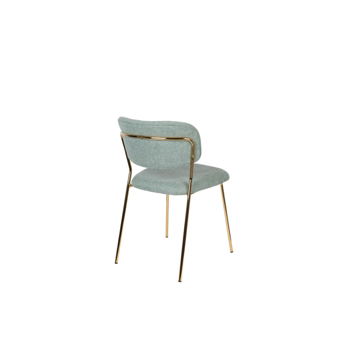 Housecraft Living Jolien Eetkamerstoelen Goud| Lichtgroen - Set van 2