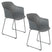 Housecraft Living Tango Eetkamerstoelen armleuning Grijs - Set van 2
