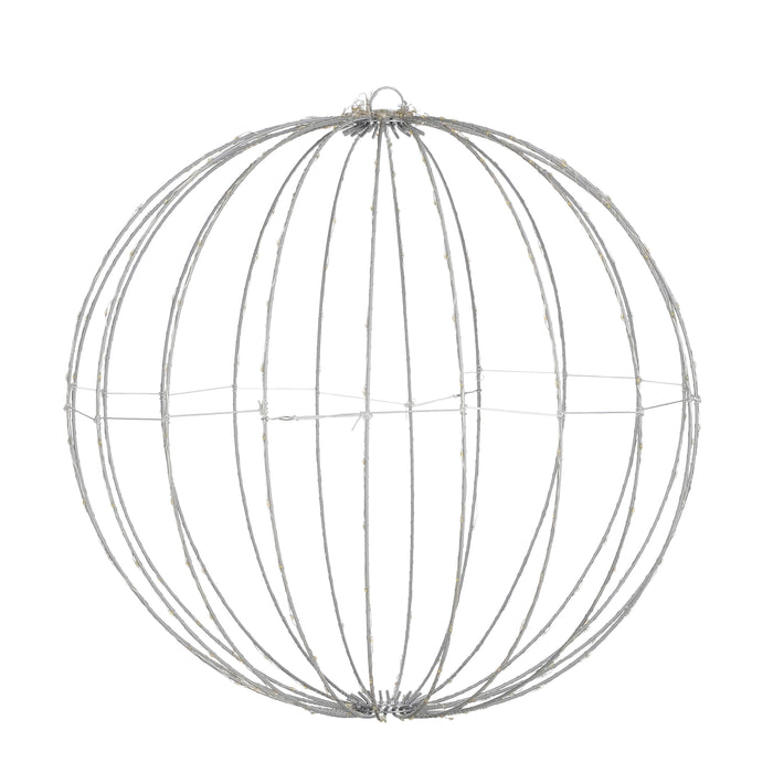 Luca Lighting Kerstverlichting Bal met Witte LED - Ø50 cm - Zilver