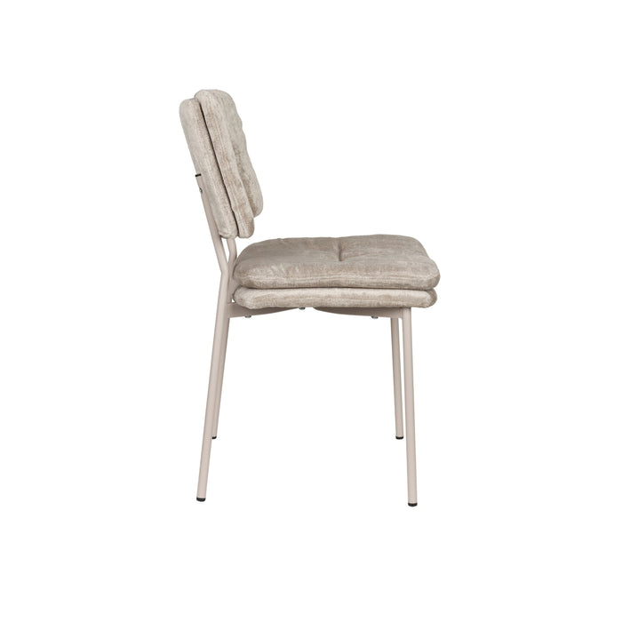 Housecraft Living Franck Eetkamerstoelen Velours Beige - Set van 2