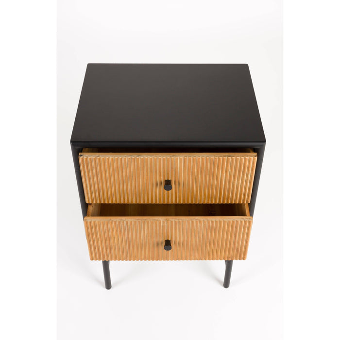 Housecraft Living Coztilla Bijzettafel| Nachtkastje Zwart| Bruin