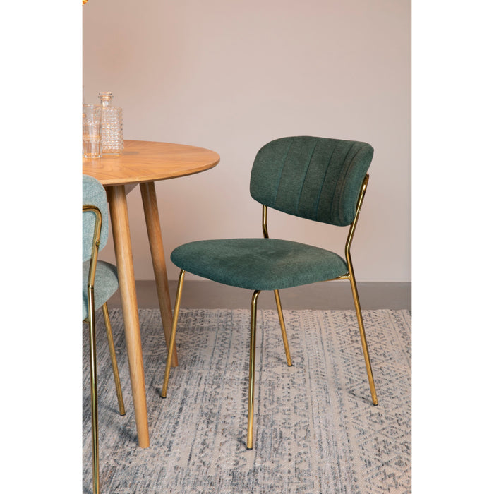 Housecraft Living Jolien Eetkamerstoelen Goud| Dondergroen - Set van 2