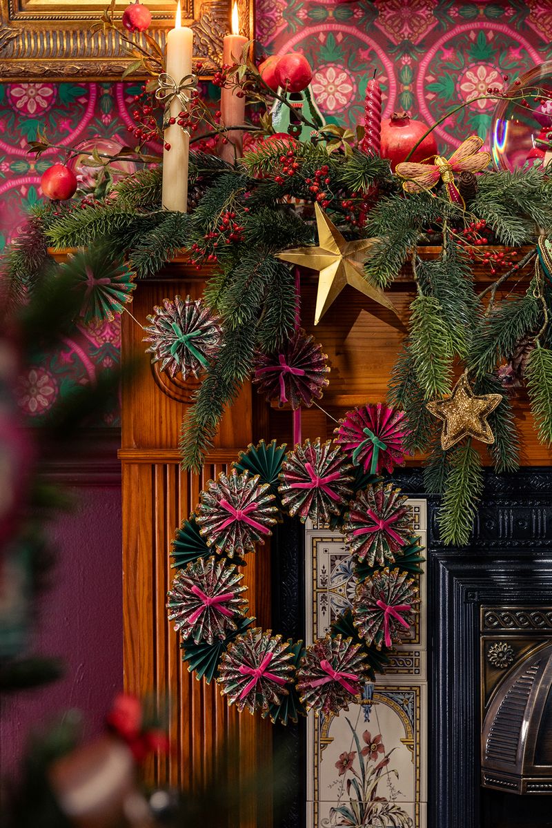 Sissy-Boy Multicolour kerstslinger met rozetten