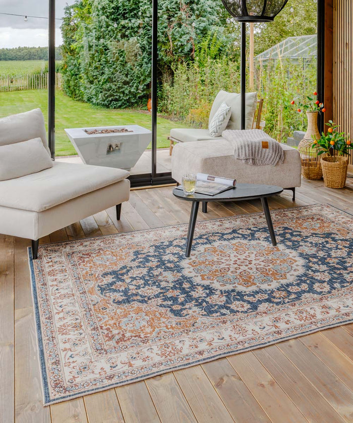 Heritaged Vintage buitenkleed - Valenca Nova goud|blauw - 230x330 cm