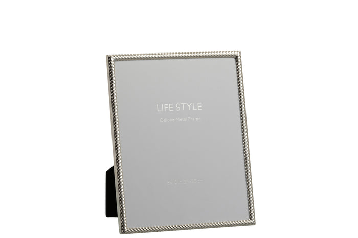 J-Line fotolijst Schuin Lijnen - metaal - zilver - large - 2 stuks