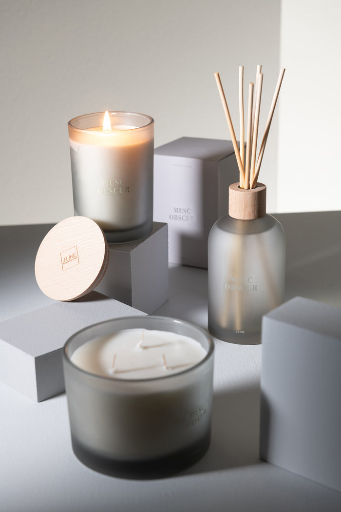 J-Line geurkaars Accords Essentiels - Musc Obscur - blauw - 38U