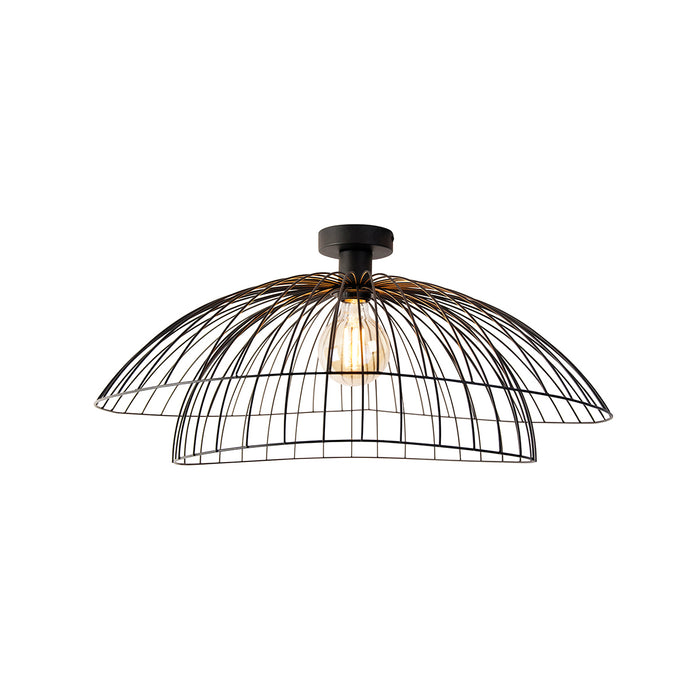 QAZQA Smart plafondlamp zwart 60 cm incl. Wifi G95 - Pua