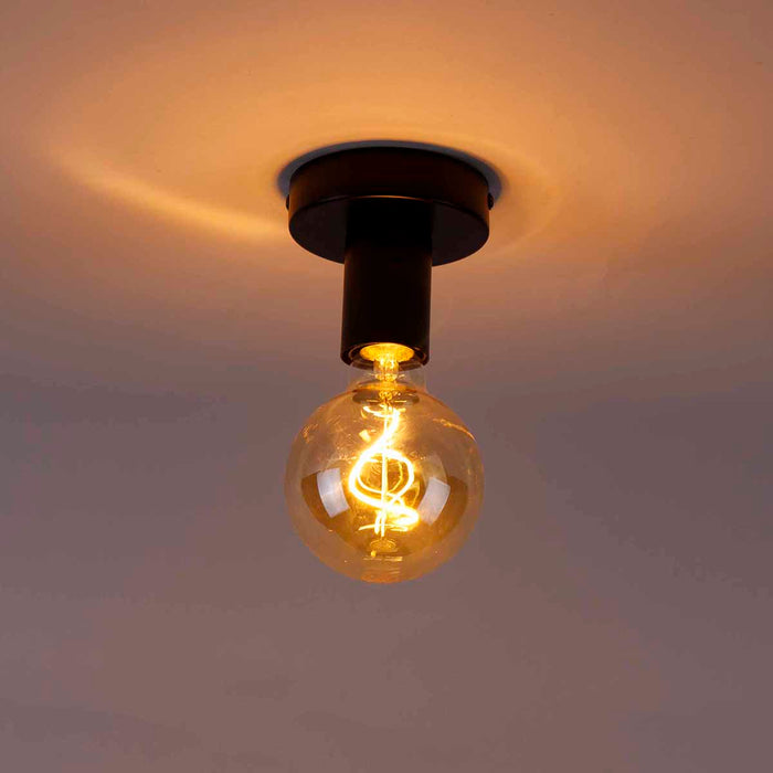 QAZQA Smart plafondlamp zwart incl. Wifi G95 - Facile