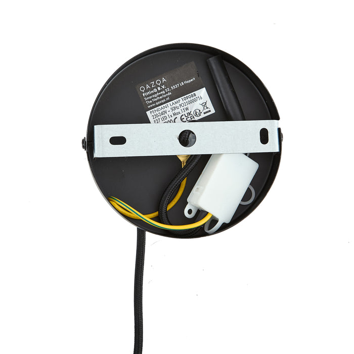 QAZQA Hanglamp zwart met smoke en amber glas langwerpig 8-lichts -