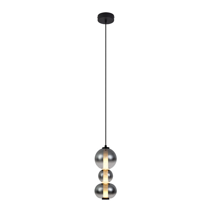 QAZQA Art Deco hanglamp zwart met smoke en helder glas 3-lichts incl.