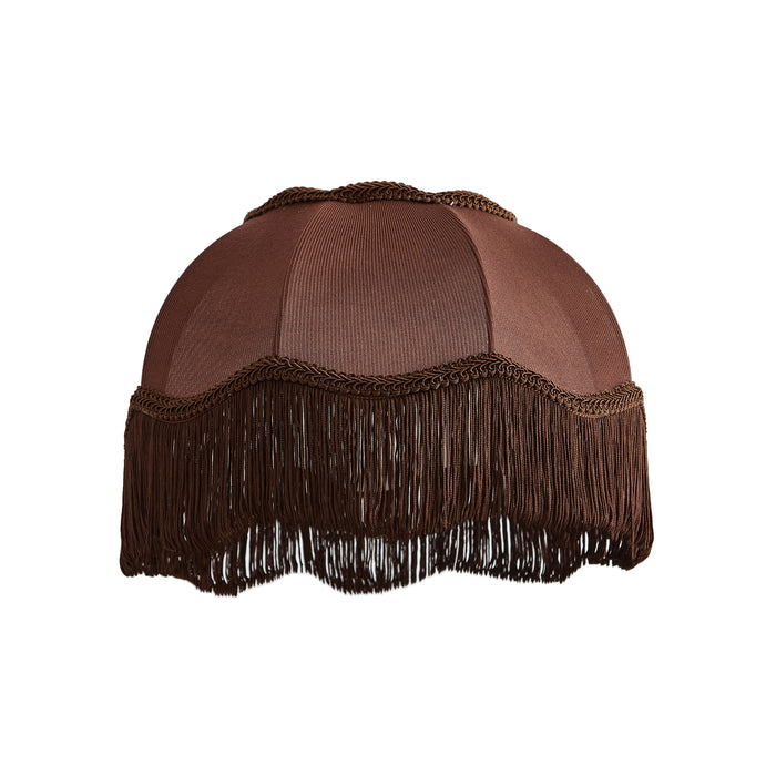 QAZQA Stoffen lampenkap bruin met witte binnenkant 31,5|15|14 -