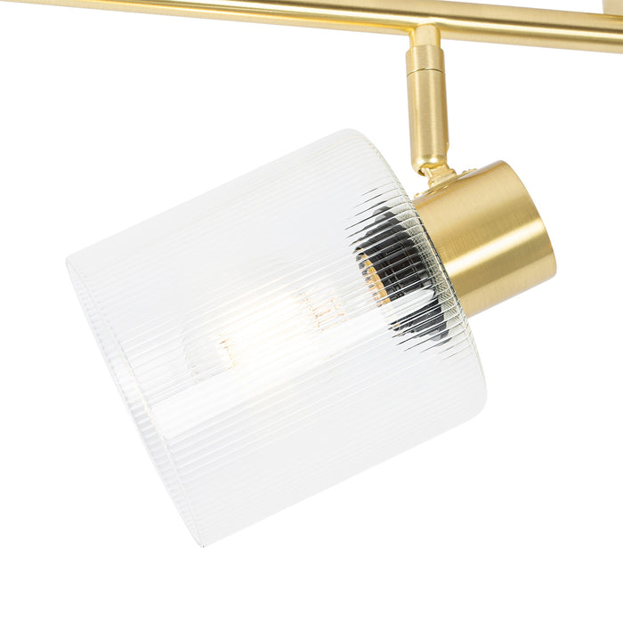 QAZQA Plafondspot goud met glas 4-lichts verstelbaar - Laura