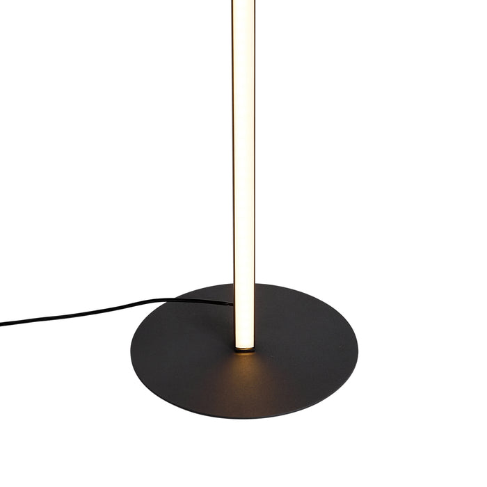 QAZQA Design vloerlamp zwart met leeslamp incl. LED met touch dimmer
