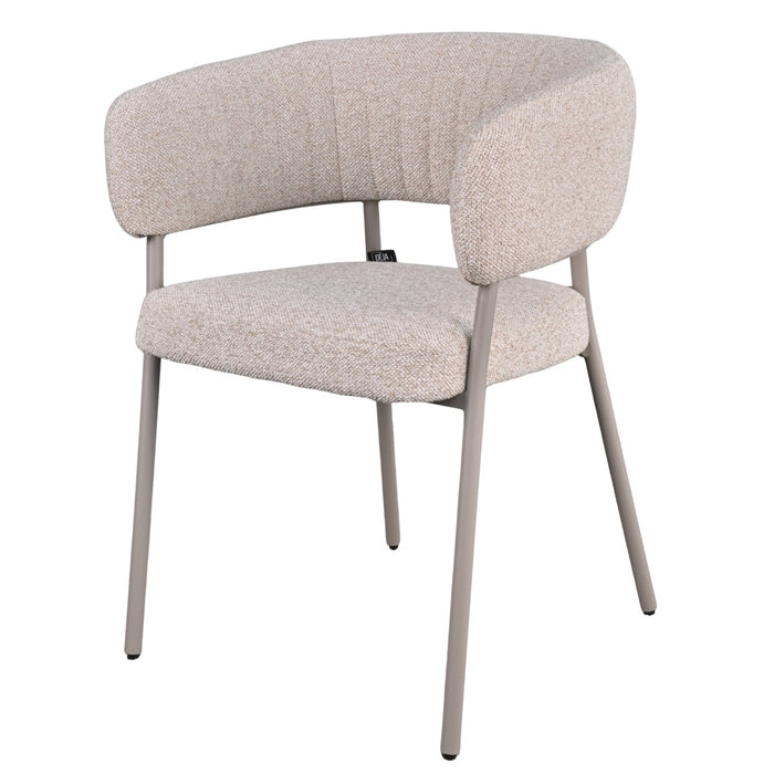 DÉJA Living - Eetkamerstoel Beige Stof - Malilla - Set van 2