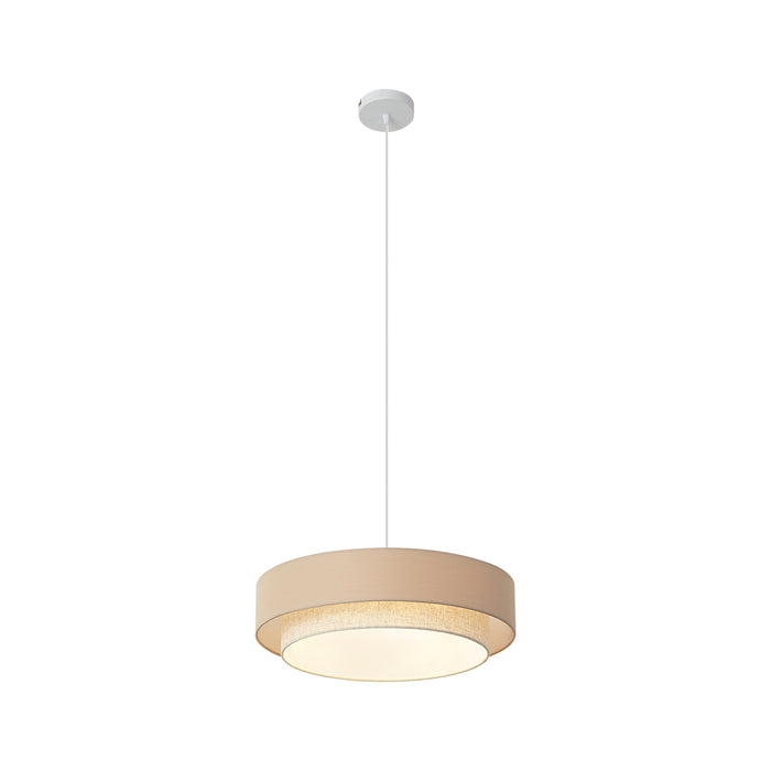 QAZQA Moderne hanglamp beige met naturel 50cm 3-lichts - Drum Duo