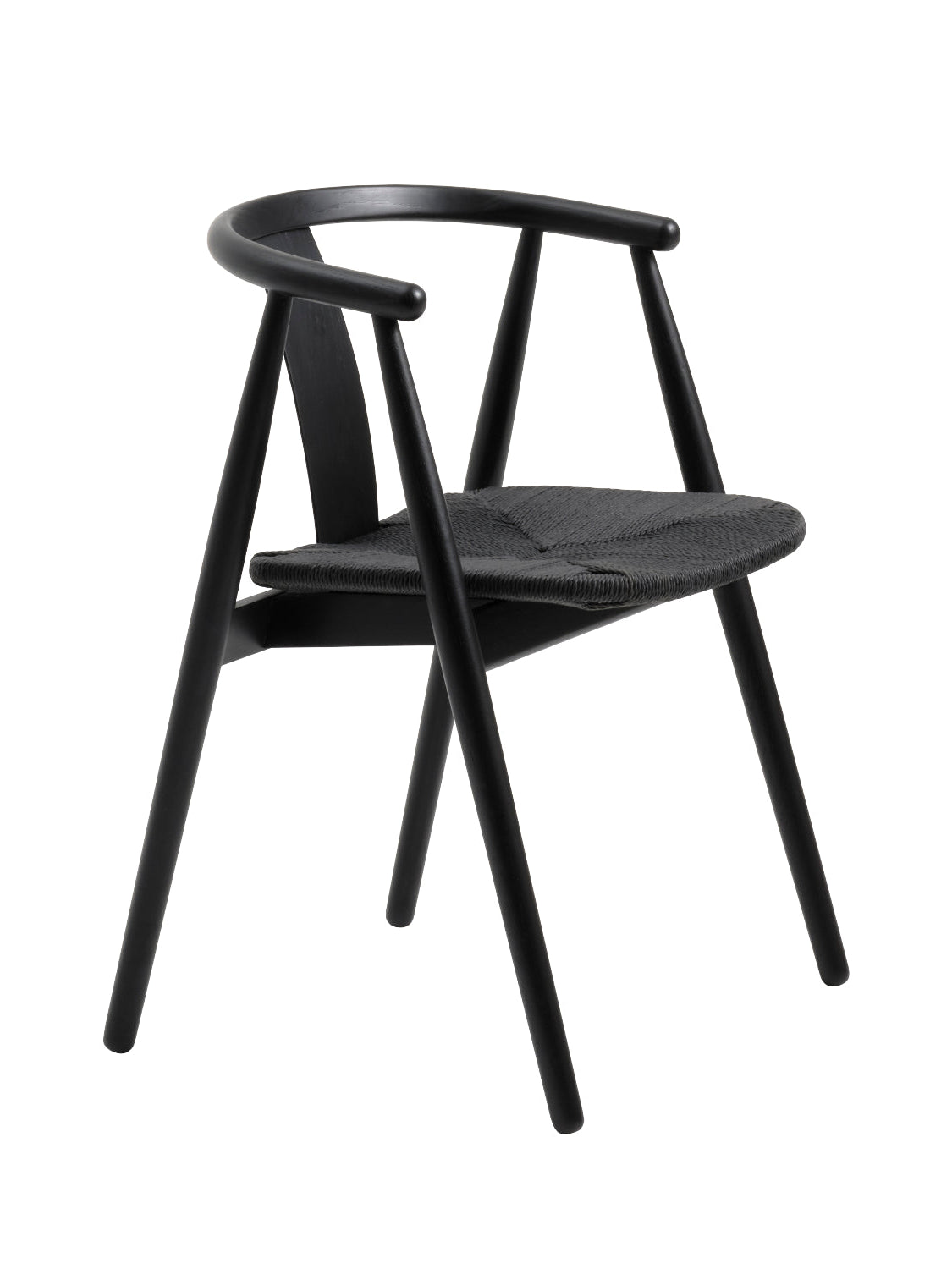 Sumatra Eetkamerstoel - Set van 2 - Zwart met gevlochten zitting