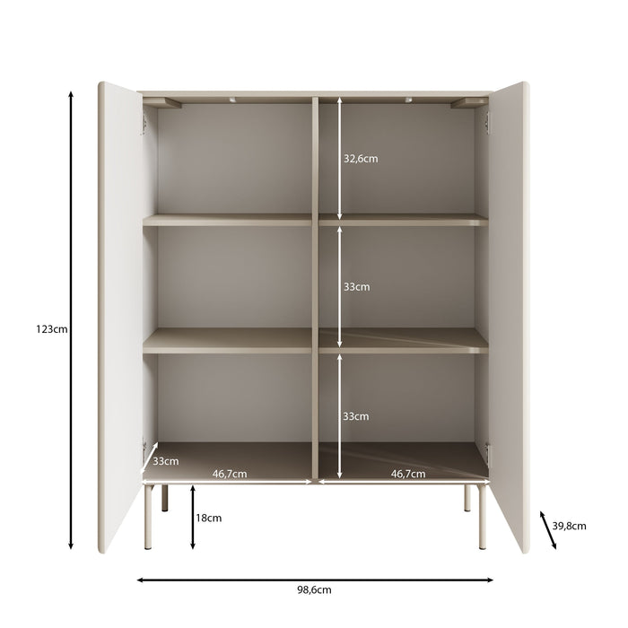 Meubella - Marajo - Dressoir - Zwart - 99 cm