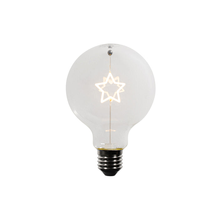 LUEDD Kerst E27 LED lamp ster filament G95 helder 1.8W 120 lm 2700K