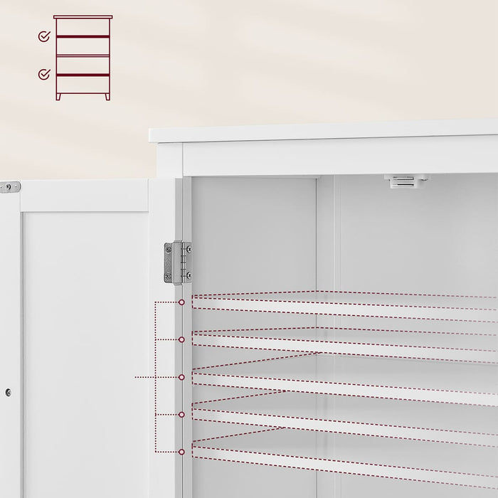 Calicosy - Klein opbergmeubel met 4 deuren - H110 cm - Wit