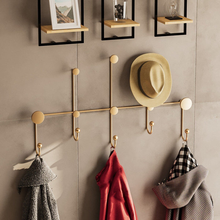 Calicosy - IYON Kapstok voor aan de muur - H45 cm - Goudkleurig