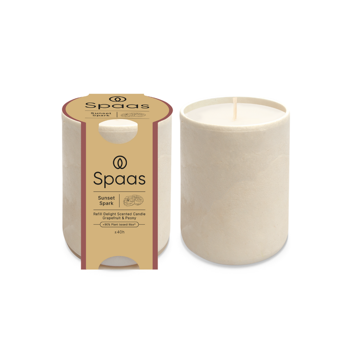 Spaas Refill Delight Geurkaars - Sunset Spark - 40u - Set van 4