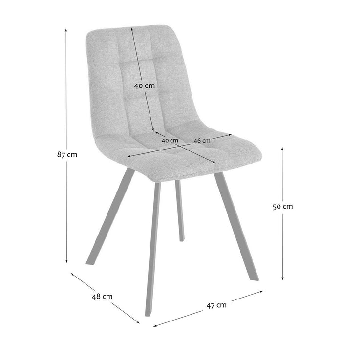 Calicosy - CHILI Set van 4 gestoffeerde stoelen - H87 cm