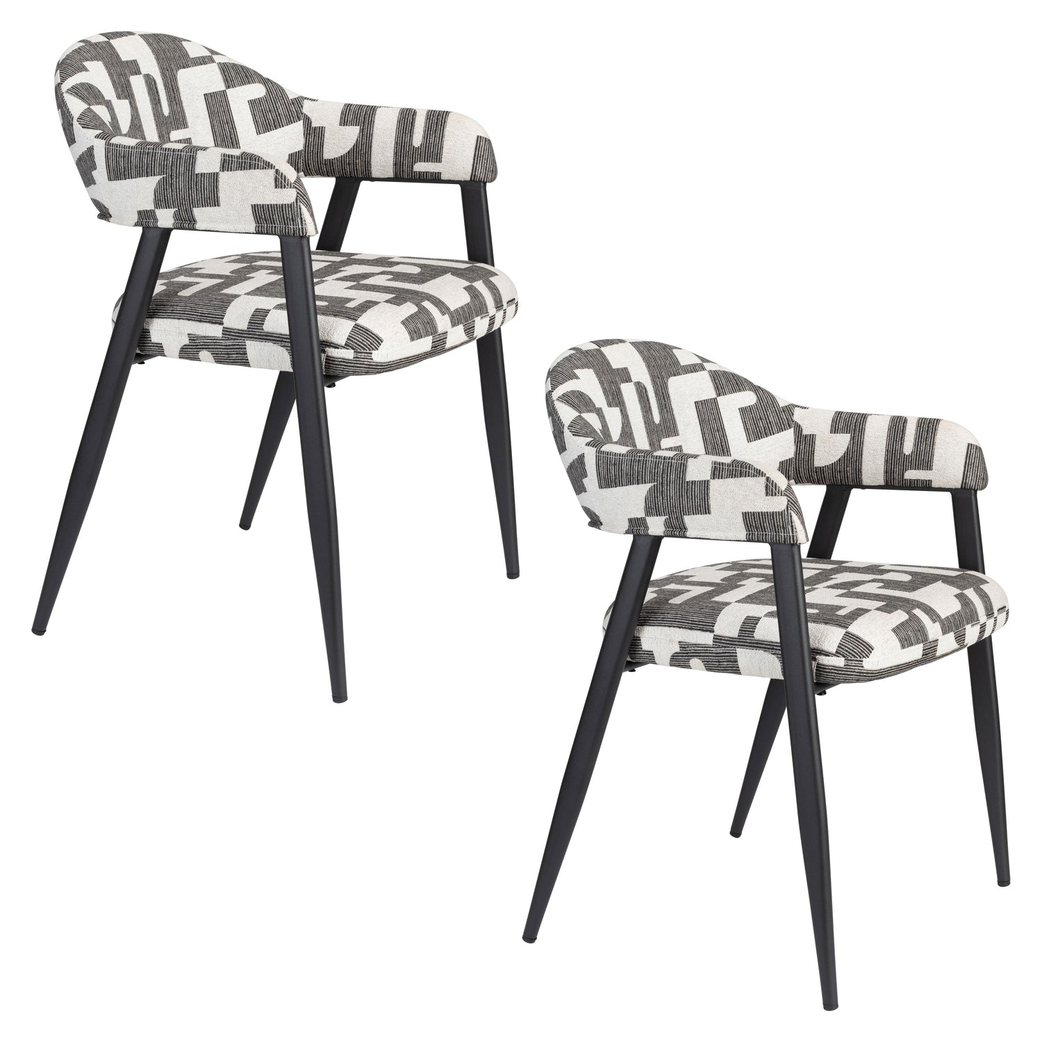 Dutchbone Miyo Eetkamerstoelen  - Set van 2 - Zwart