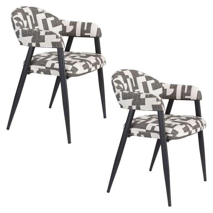 Dutchbone Miyo Eetkamerstoelen  - Set van 2 - Zwart