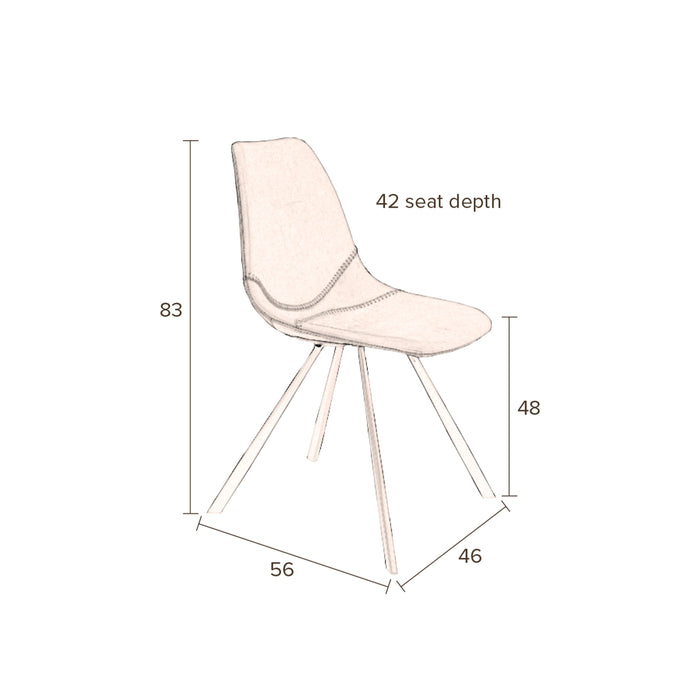 Dutchbone Franky Eetkamerstoelen  Blauw - Set van 2