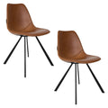 Dutchbone Franky Eetkamerstoelen  Bruin - Set van 2
