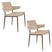 Dutchbone Portland Eetkamerstoelen met leuning Beige - Set van 2