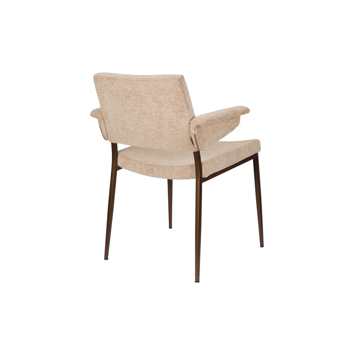 Dutchbone Portland Eetkamerstoelen met leuning Beige - Set van 2