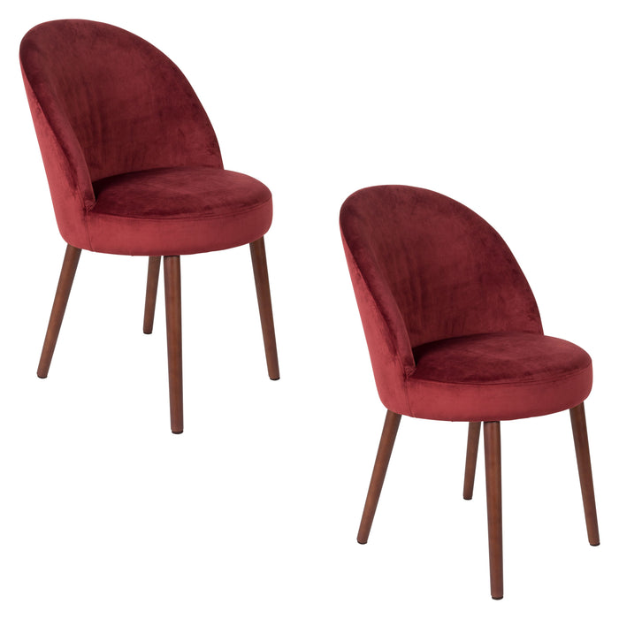 Dutchbone Barbara Eetkamerstoelen  Rood - Set van 2