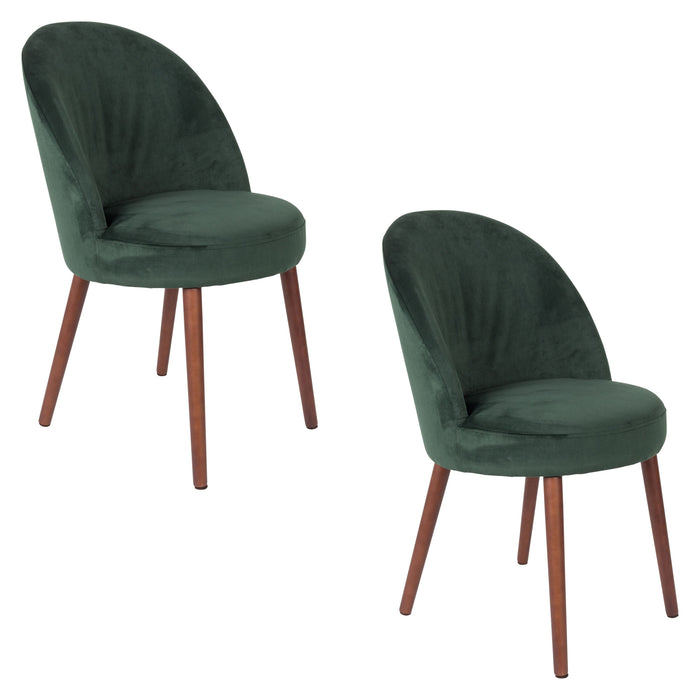 Dutchbone Barbara Eetkamerstoelen  Groen - Set van 2