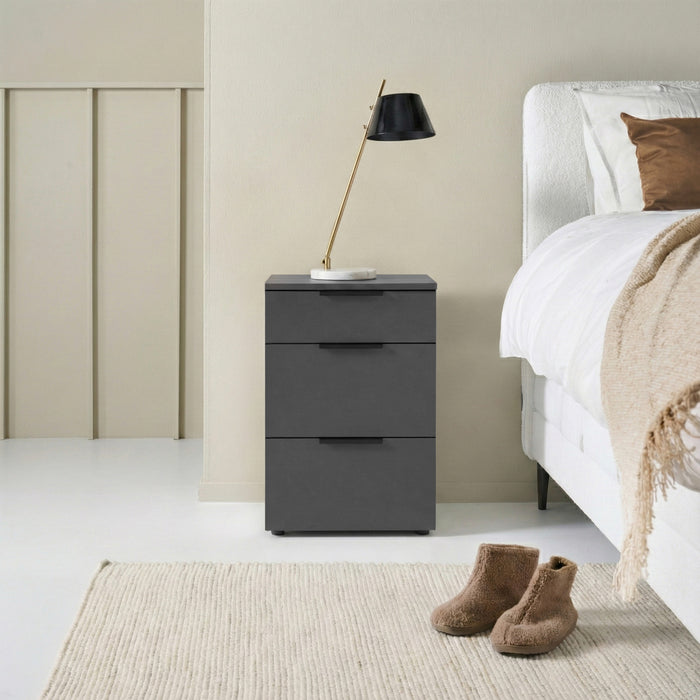 Nachtkastje Elda - Antraciet|Zwart - Spaanplaat