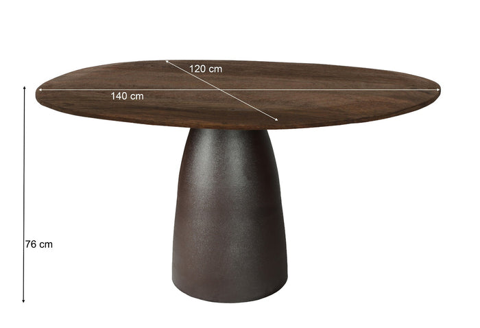 Livingfurn - Eettafel Bruin Mangohout - 140x120x76cm - Marron