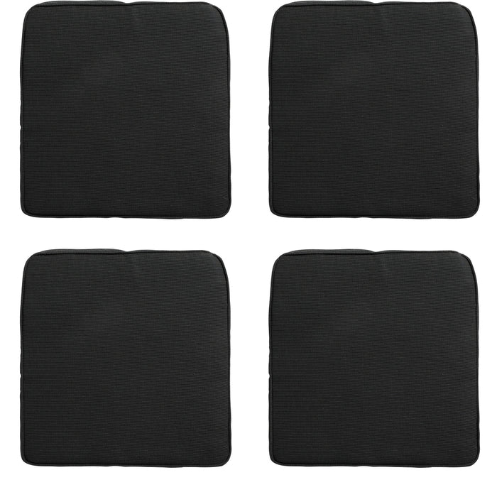 Madison -  Zitkussen Wicker Rib black - Ca. 48x48 cm - Set van 4