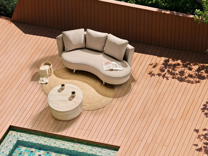 Beliani - PARORI - Tuinbank 3-zits - Beige - Linkszijdig - Olefine